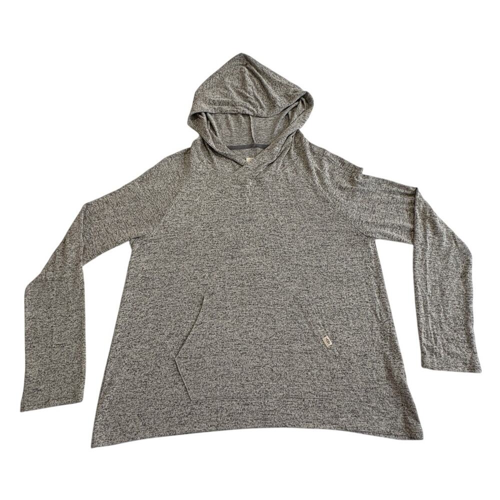 UGG Heather Gray Hooded Long Sleeve Sweater Womens Large Lightweight Soft Pocket